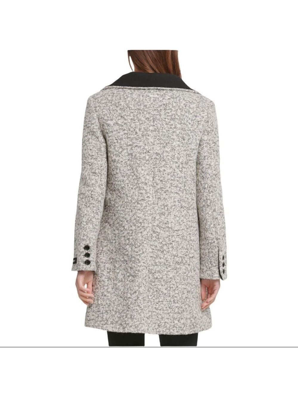 DKNY Black and White Tweed Coat - Picture 4 of 13